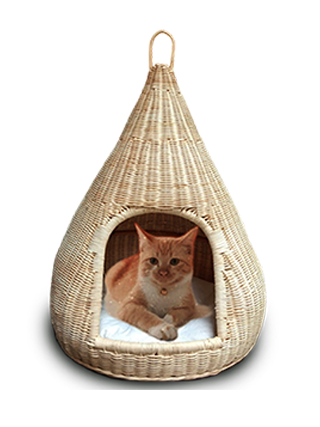 cone-rattan-cat-house