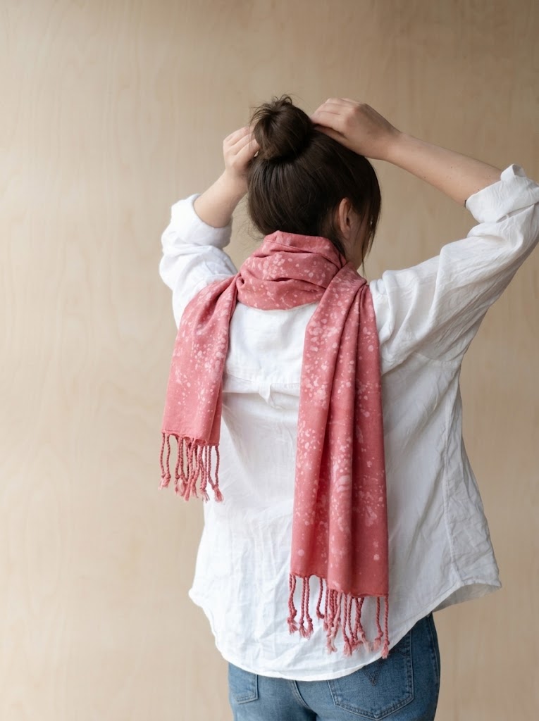 coral-pink-bleach-splatter-scarf-with-tassels