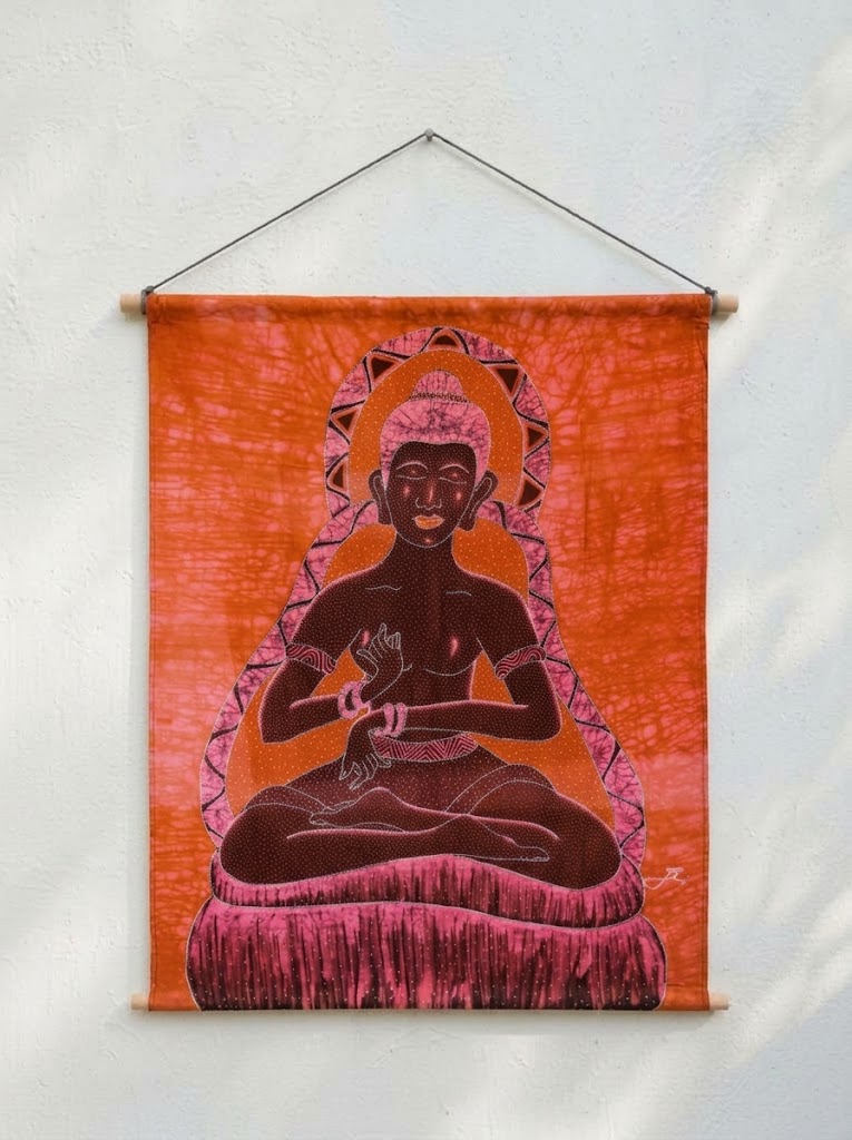 wall-art-buddha-batik-orange